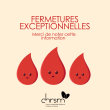 Fermeture exceptionnelle de deux centres de prélèvements